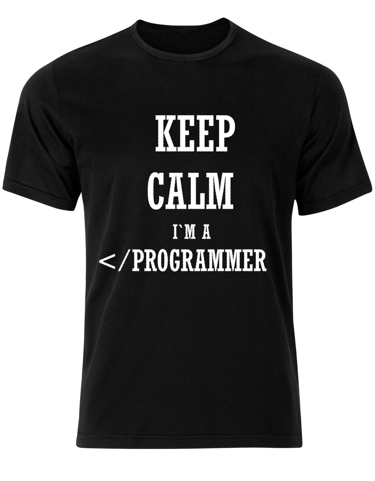 Gardez Le Calme Que Je Suis Un Programmeur Citation Drole Hommes T Shirt Top Aj31 Aliexpress