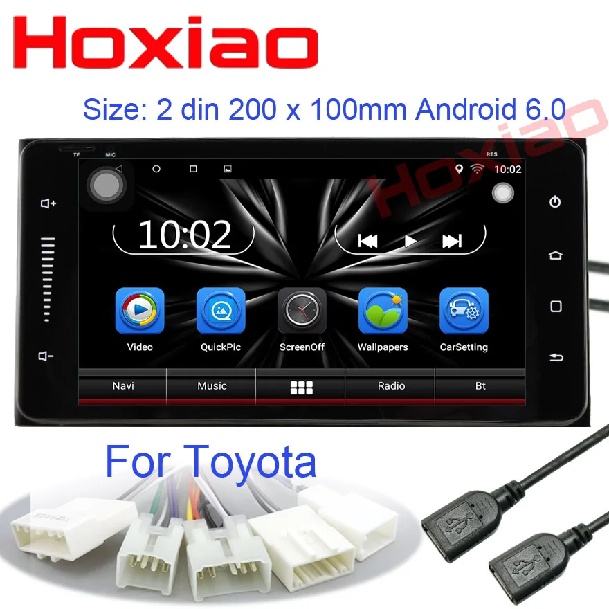 2 DIN Android 6.0 автомобиль DVD Радио плеер GPS навигации 7 &quot1024*600 универсальный для Toyota
