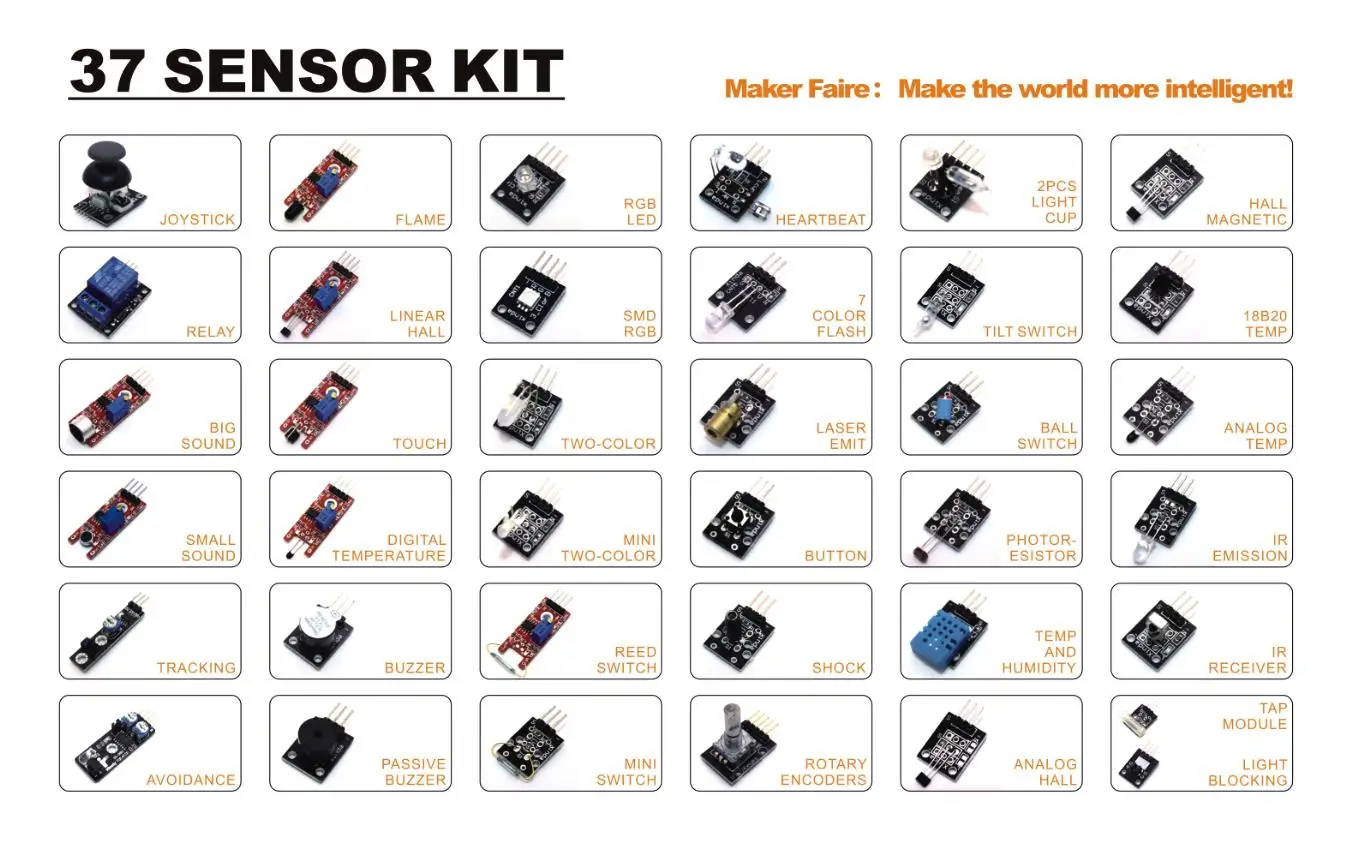37 в 1 набор датчиков коробки/37 набор датчиков для Arduino высокого качества