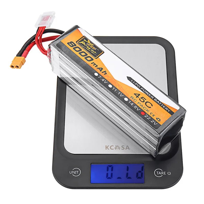 1 шт. ZOP power 22,2 в 8000 мАч 45C 6 S Lipo батарея XT90 Разъем для FPV гоночного дрона квадрокоптера запасные части и DIY Аксессуары