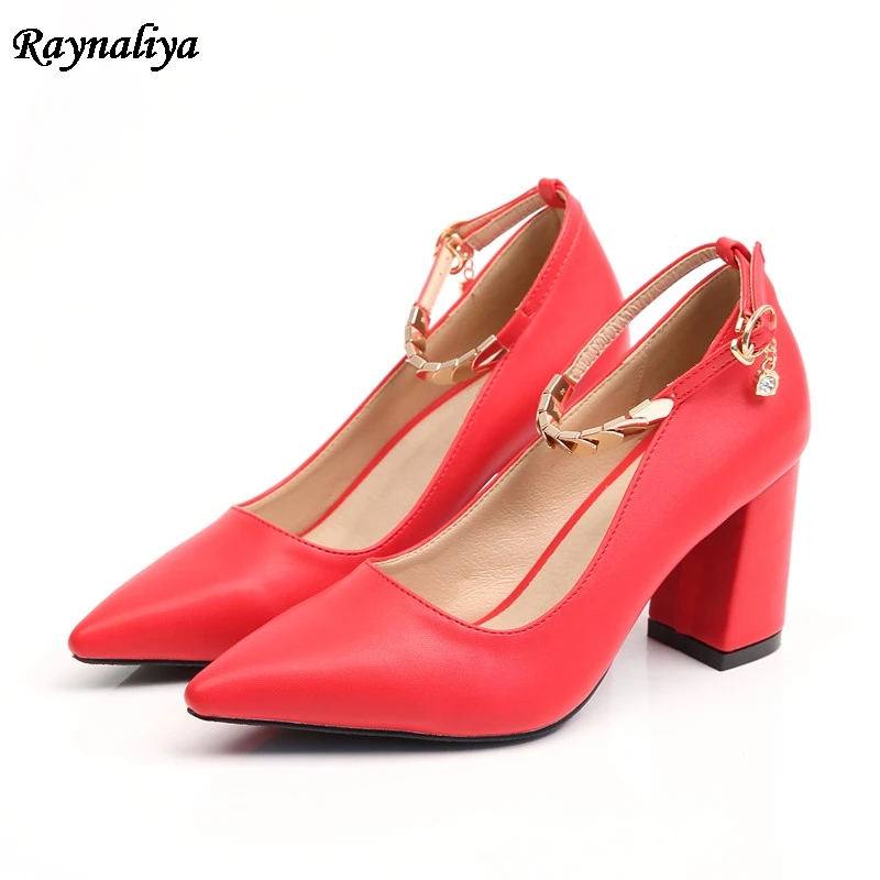 

Spring Autumn Classic Women Sharp Pointed Toe Pumps Fashion Genuine Leather High Heel Red Nude Office Shoes 5CM/7CM XZL-B0054