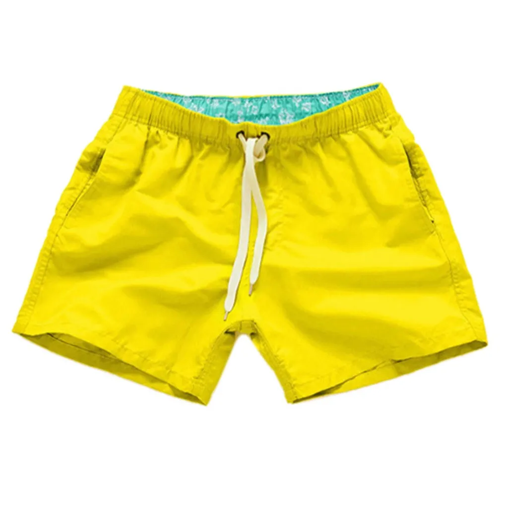 

Summer Men's Shorts Casual Mid Waist Beach Shorts Solid Straight Drawstring Shorts Pure Color S-L2 M13