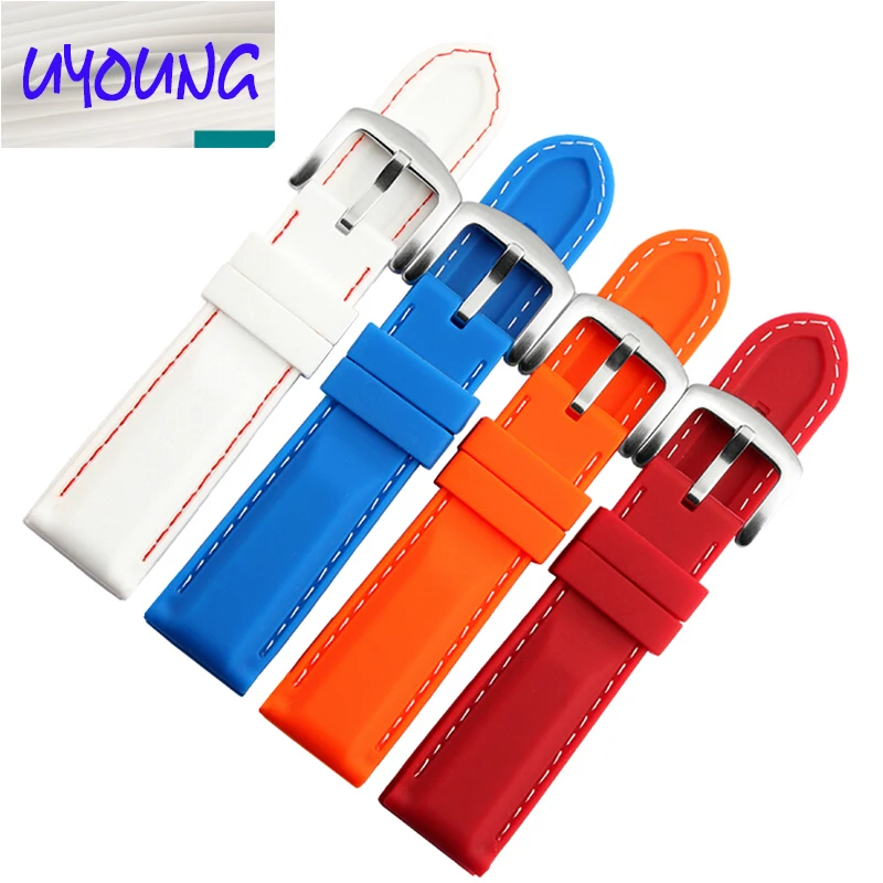 22mm Waterproof Silicone Watch Strap Mens or Womans Ladies Rubber Band
