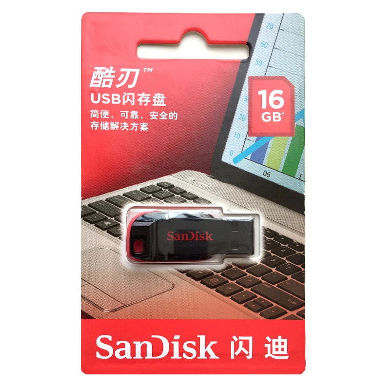 SanDisk USB флеш-накопитель 64 ГБ Флешка 32 Гб 16 Гб мини-флешка 8 ГБ флеш-карта памяти 128 г Cruzer Blade CZ50 Автомобильный USB ключ для ПК/телевизора