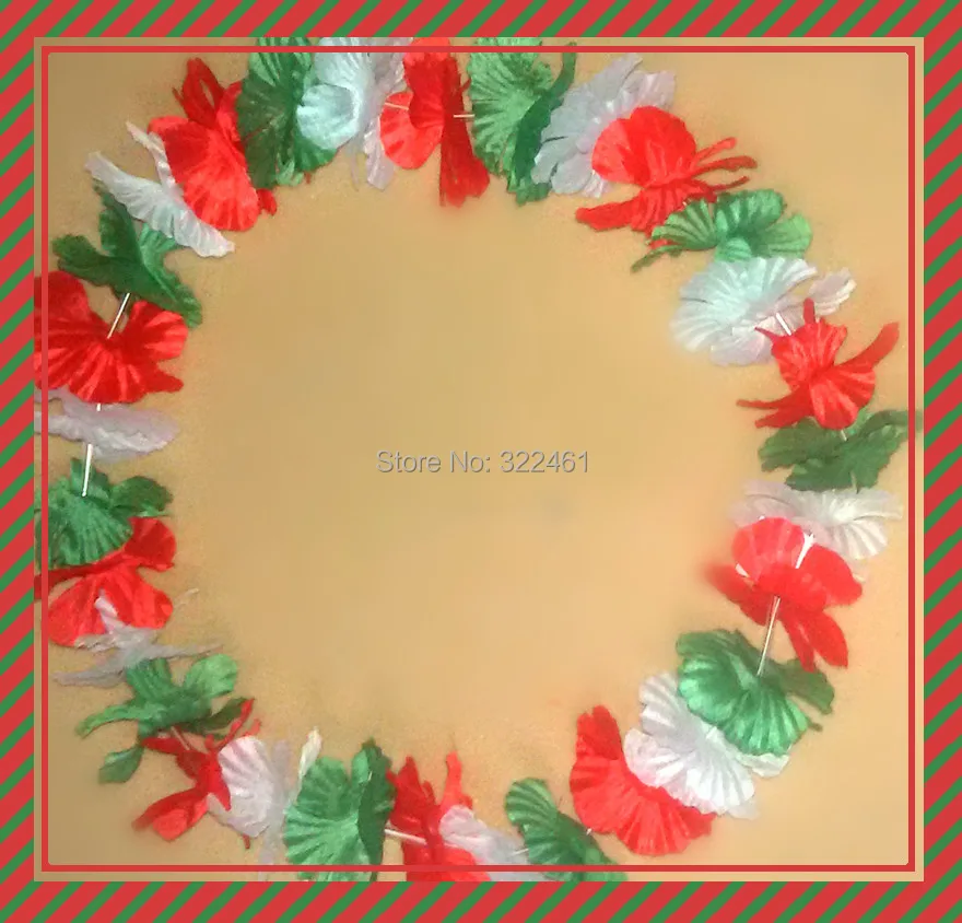 

10pcs/lot Free Shipping festive & party supplies Party Hawaiian Flower lei/Italy flag color Hawaii Necklace