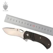 Ножи Kizer, складное лезвие, снаряжение для выживания, углеродное волокно, ручка s35vn, сталь, Stonewash, изогнутое лезвие, высокое качество, инструмент для улицы