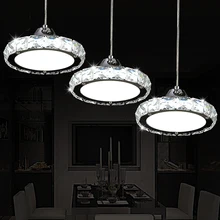 Люстра для ресторана, хрустальная лампа, три простые современные настольные лампы, круглый светодиодный светильник для кухни, бара, столовой, столовой, люстры