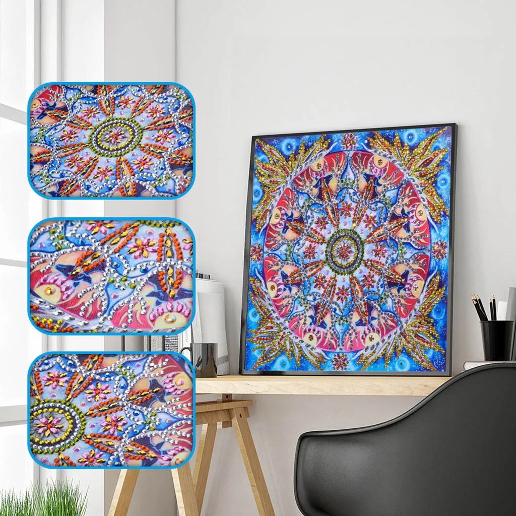 

Special Shaped Diamond Painting 5d DIY Diamond Embroidery Mandala Flower Needlework Rhinestone Drill Painting Art Crafts