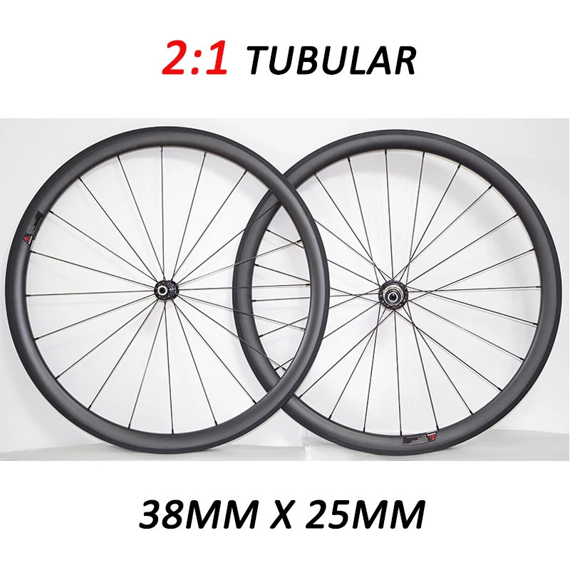 

DEERACE 2:1 Lacing 1175G Super Light 38mm 700c Carbon Tubular Road Bike Wheels 25mm Wide Bicycle Wheelset Novatec ANTI-BITE Hubs