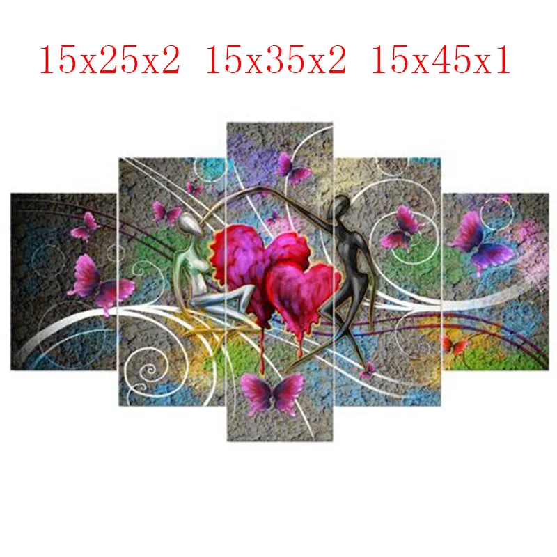 

5PCS diy diamond embroidery Heart diamond painting Cross Stitch full drill Rhinestone Multi-picture gift 15x25x2 15x35x2 15x40x1