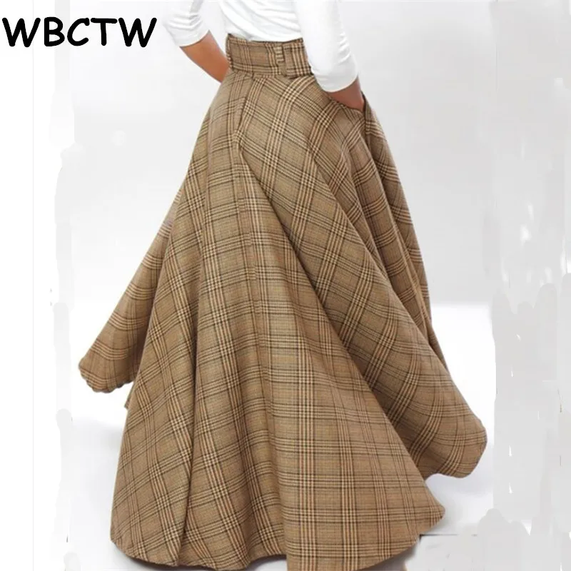 WBCTW юбка с высокой талией 2019 XXS 10XL большие размеры винтажная трапециевидная