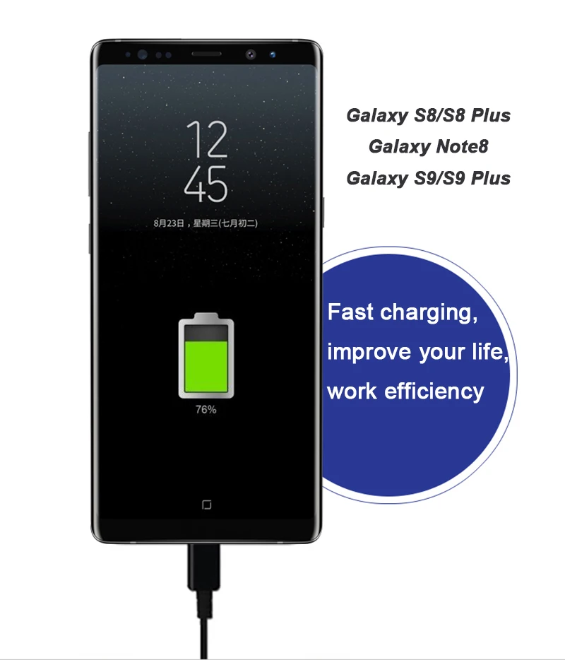 Быстрое зарядное устройство samsung type C 1,2 M/1,5 M кабель Galaxy S8 S8P S9 S9P Note 8 C7 C9 Pro type-C USB кабель для быстрой зарядки Max 2A
