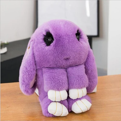 Настоящий мех кролика Превосходное качество прекрасный модный игровой поссум кролик как декоративный, так и практичный большой игровой мертвый кролик - Цвет: purple