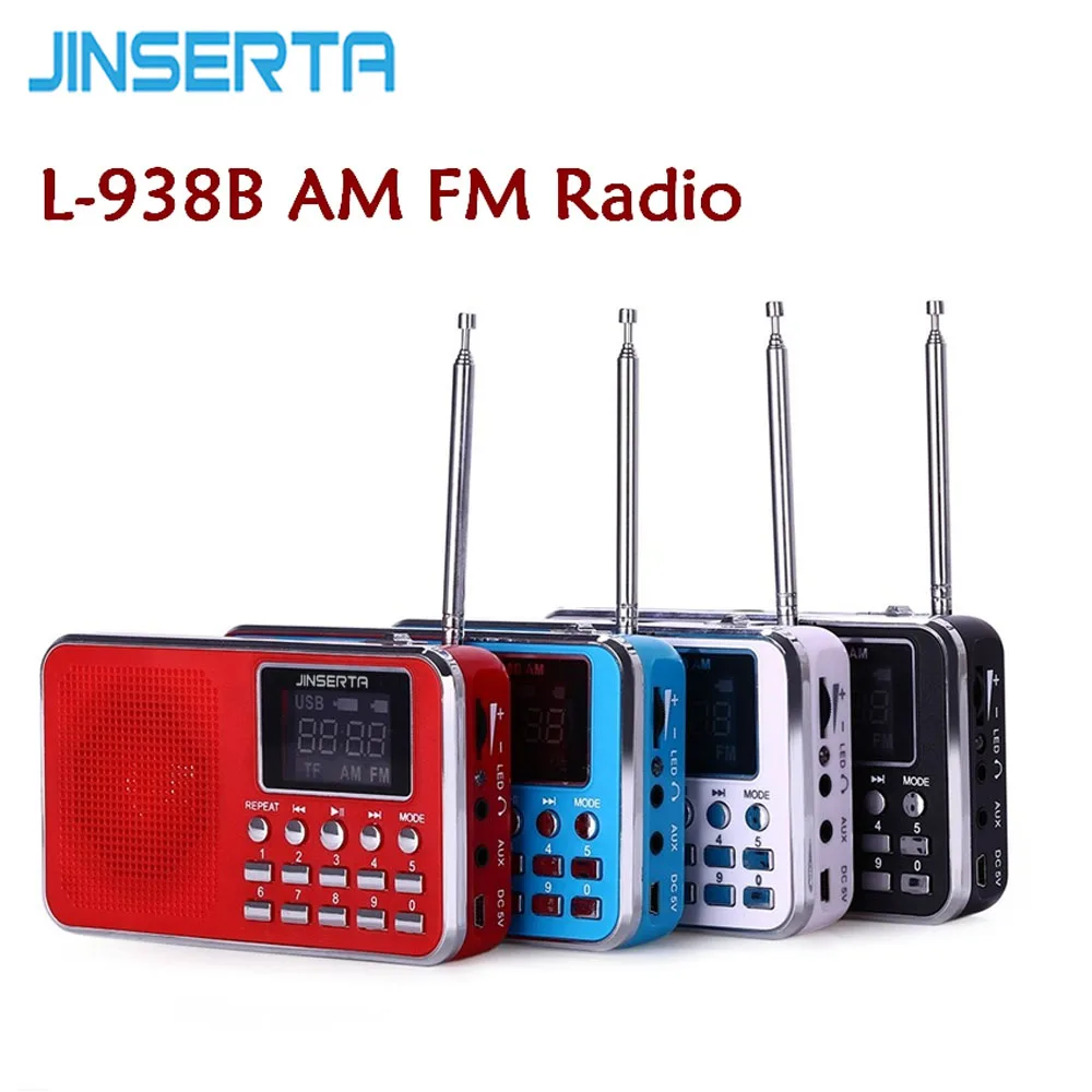 

JINSERTA L-938B AM Dual Band Rechargeable Portable Mini Pocket Digital AM FM Radio Support USB TF SD card U Disk