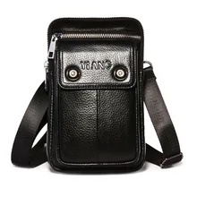 Для мужчин модные натуральной воловьей кожи Крюк Пряжка Shouler Crossbody Фанни талии мешок кошелек поясная сумка сумки