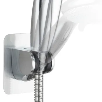

Free adjustable chrome self-adhesive shower head bracket base bathroom punch