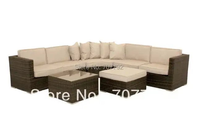 Us 948 1 5 Off Barcelona Corner Group Rattan Sofa Set Brown Or Black In Garden Sofas From Furniture On Aliexpress Alibaba