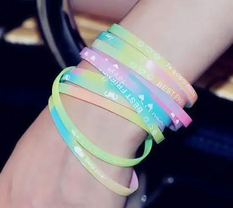 rubber band luminous fluorescent silicone letters bracelet sports hair elastic 40pcs brazil lot olympics rio