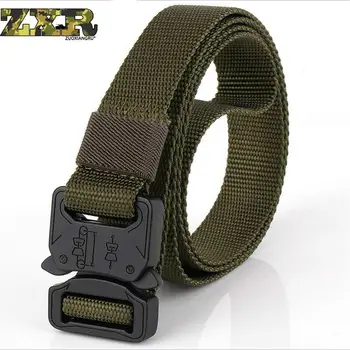 

Zuoxiangru Men's Canvas Belt Metal Insert Buckle Military Nylon Training Belt Army Tactical Belts For Men Top Quality Male Strap