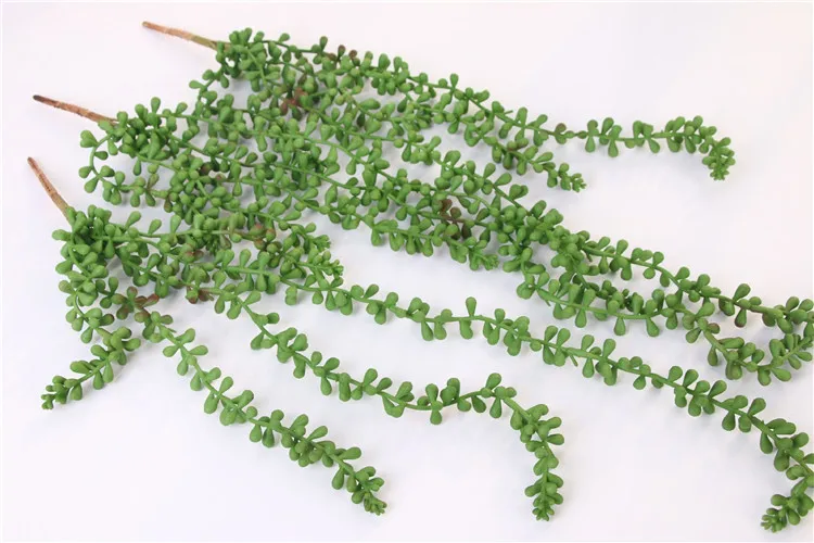 Flone Artificial Succulents Lover Tears Green Rattan Wall Hangings Simulation Plant Flower Branch Home Party Leisure Decor Plant (3)