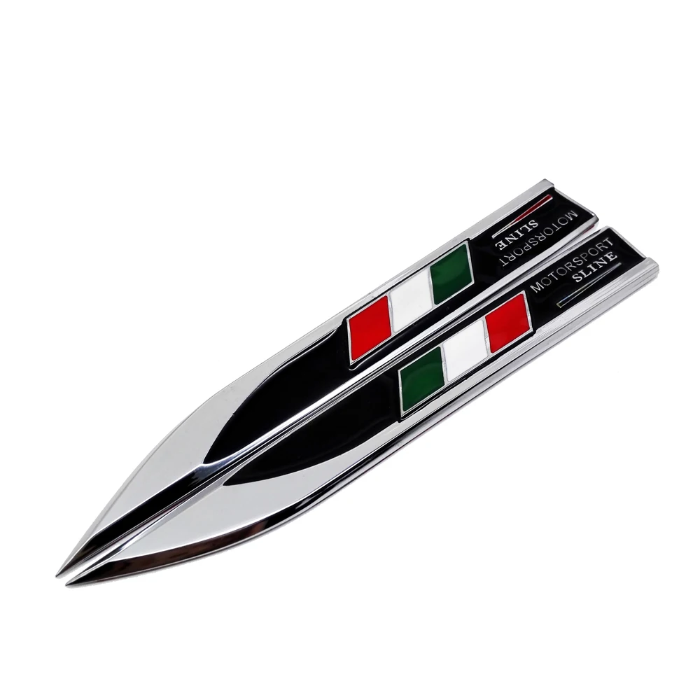 

Metal Italy Flag Car Fender Side Stickers For Fiat Panda Punto 500L 500 Renault Clio Ford Fiesta Volkswagen Golf Polo Opel Corsa