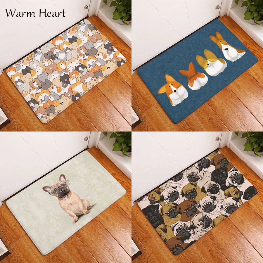Small Bulldog Dog Animal Print Mat Anti-Slip Doormat Coral Fleece Entrance Carpets Rugs Decorative Stair Living Room Bedroom Small Bulldog Dog Animal Print Mat Anti-Slip Doormat Coral Fleece Entrance Carpets Rugs Decorative Stair Living Room Bedroom