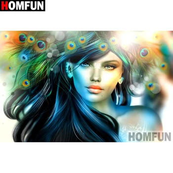 

HOMFUN Diamond Painting Full Square/Round Diamond "Cartoon beauty" Pattern Embroidery Cross Stitch 5D Rhinestone Painting A25921