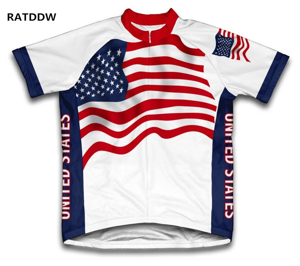 Соединенные Штаты Для Мужчин's Велоспорт Джерси с коротким рукавом Велоспорт Джерси Америка команда Велоспорт Рубашки Ропа Ciclismo Костюмы