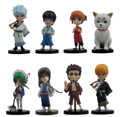 

8pcs/set Japanese Anime Gintama Gin Tama Keiko Taro 8cm PVC Action Figures Model Kids Toys Collectable Models