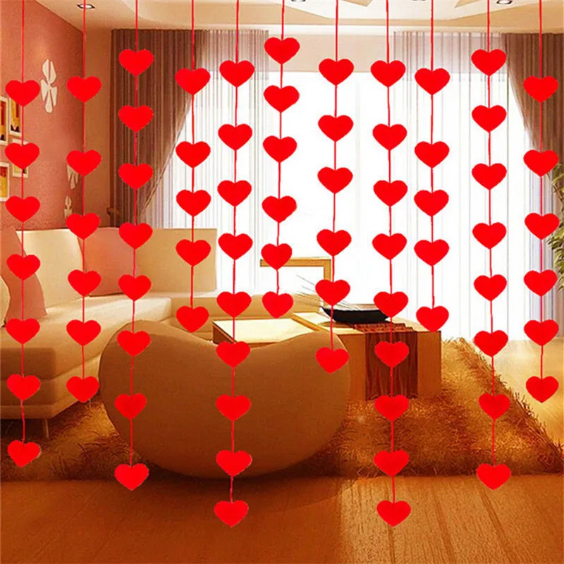 2.7M Love Heart Curtain Romantic Wedding Decoration DIY Non woven