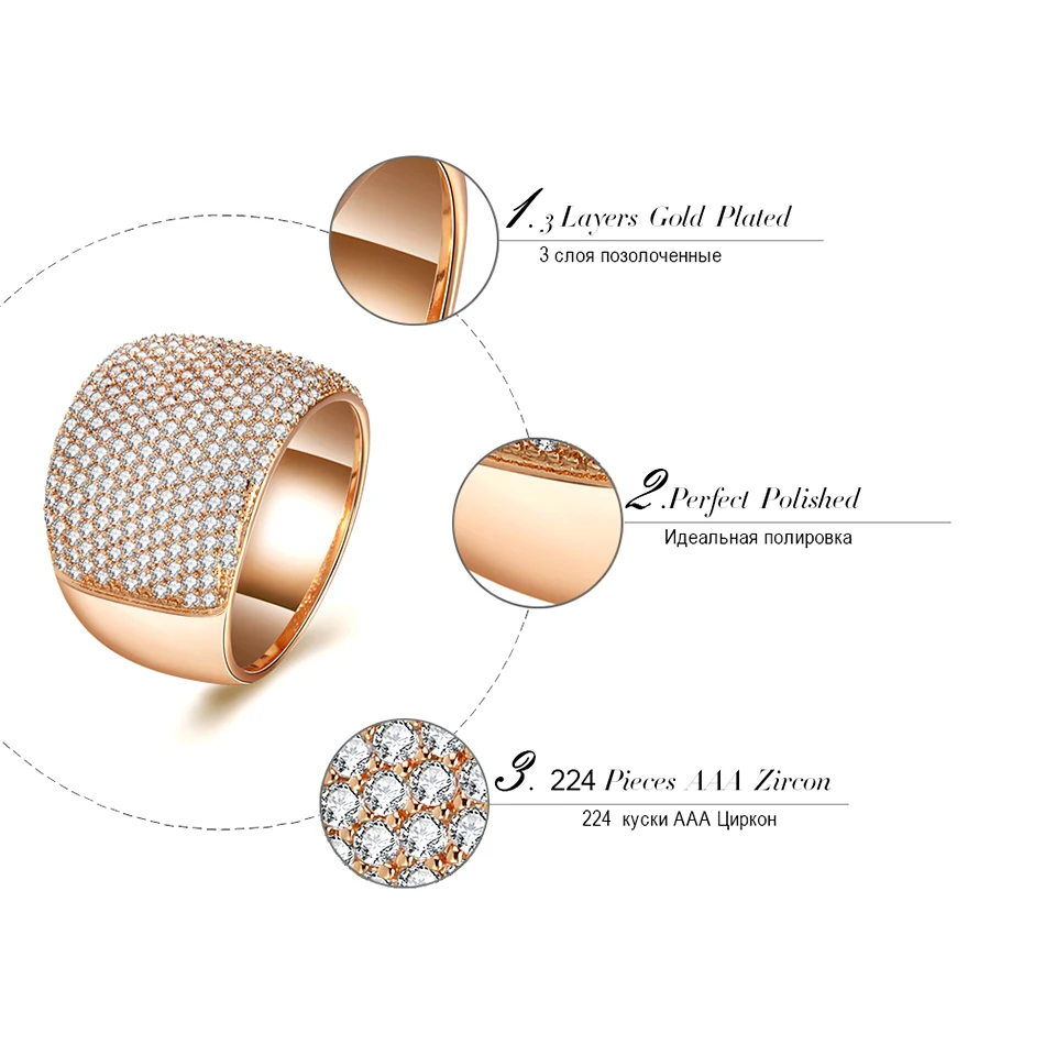 ORSA JEWELS Женское Обручальное кольцо с AAA прозрачным кубическим цирконием, 16 мм ширина, модные вечерние ювелирные изделия OMR09