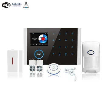 

App RFID Multi network languages wireless SIM WIFI GSM GPRS burglar alarm host doorbell Security alarm system LCD Touch Keyboard