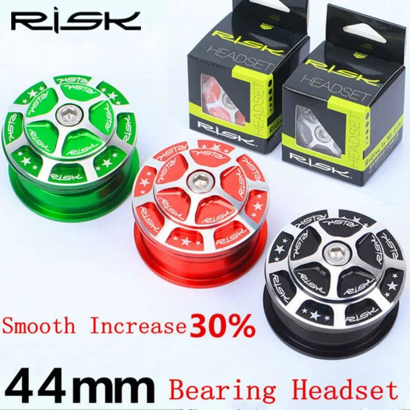 

44MM Mountain Road Bike Headsets Aluminum Built-in Hidden MTB 1 1/8" (28.6mm) Straight Steerer Fork Bearings Headset 5 Colors