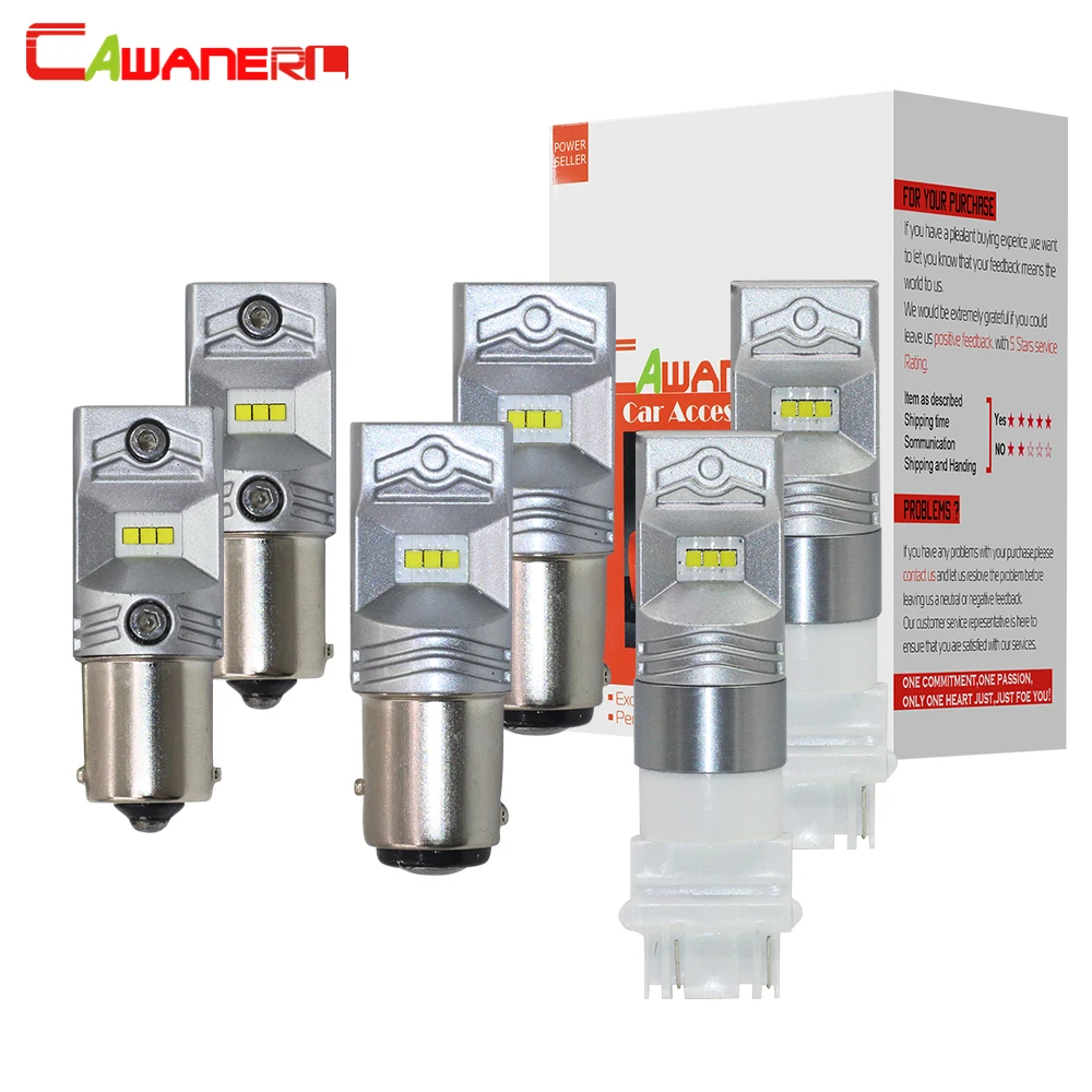 

Cawanerl 1156 BA15S 1157 BAY15D 7443 T20 Car LED Bulb Turn Signal Reverse Brake Backup Light 80W 3200LM /Set CSP 6000K White 12V
