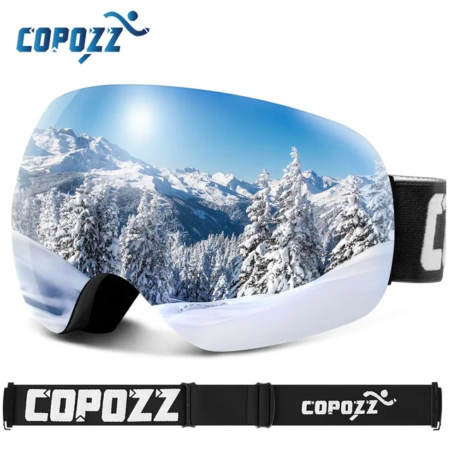 US $12.71 COPOZZ Anti-Fog Ski Goggles Spherical Frameless Ski Snowboard Snow Goggles 100% UV400 Protection An