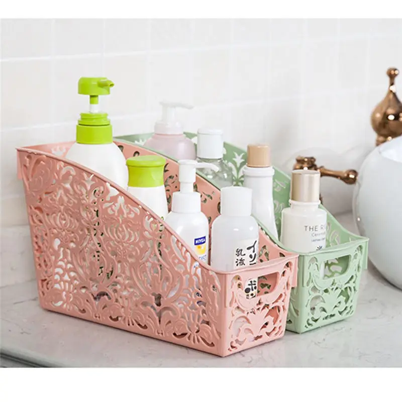 

Carved Plastic Storage Basket Desktop Bathroom Sundries Pen Pencil Storage Basket Organizer Vintage Container For Refrigerator