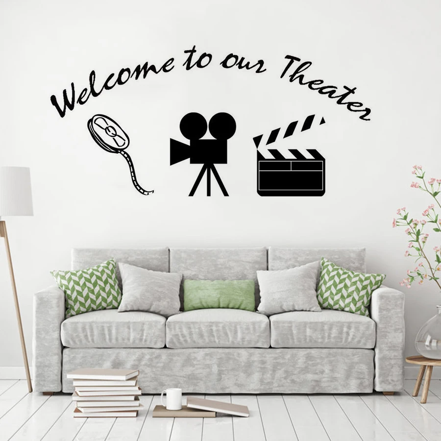 Home Movie Theater Wall Sticker To Our Theater Quote Vinyl Wall