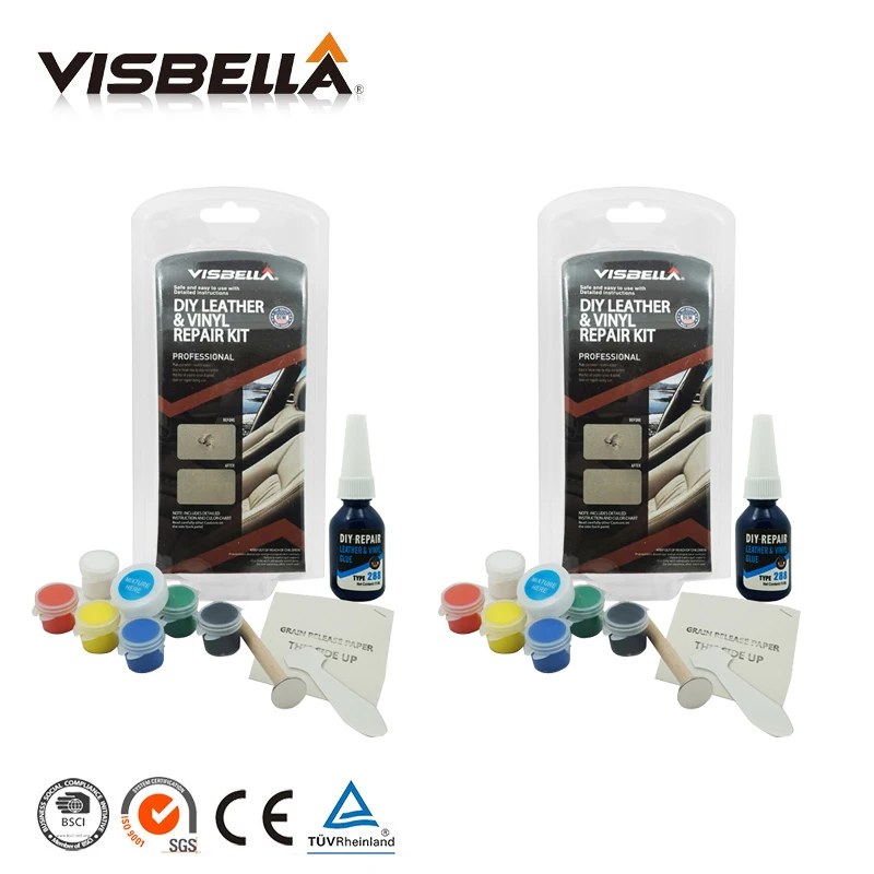 Image Visbella 2pcs Leather Vinyl Repair Kit Auto Car Seat Sofa Coats Holes Scratch Cracks Rips Liquid Leather Repair Restoration Tool