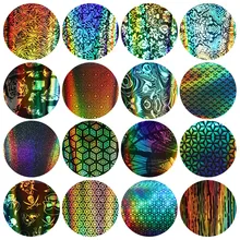 16 ロール/セット爪箔ステッカー 4*20 センチメートルホログラフィックミラー効果デザインマニキュアゲルポリッシュ 3D ネイルアートの装飾デカール 1080p(China)