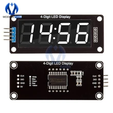 TM1637 4-Digit Digital LED 0.56 Tubo di Visualizzazione Decimale 7 Segmenti Orologio Doppio Dots Modulo Display da 0.56 pollici Bianco per Arduino
