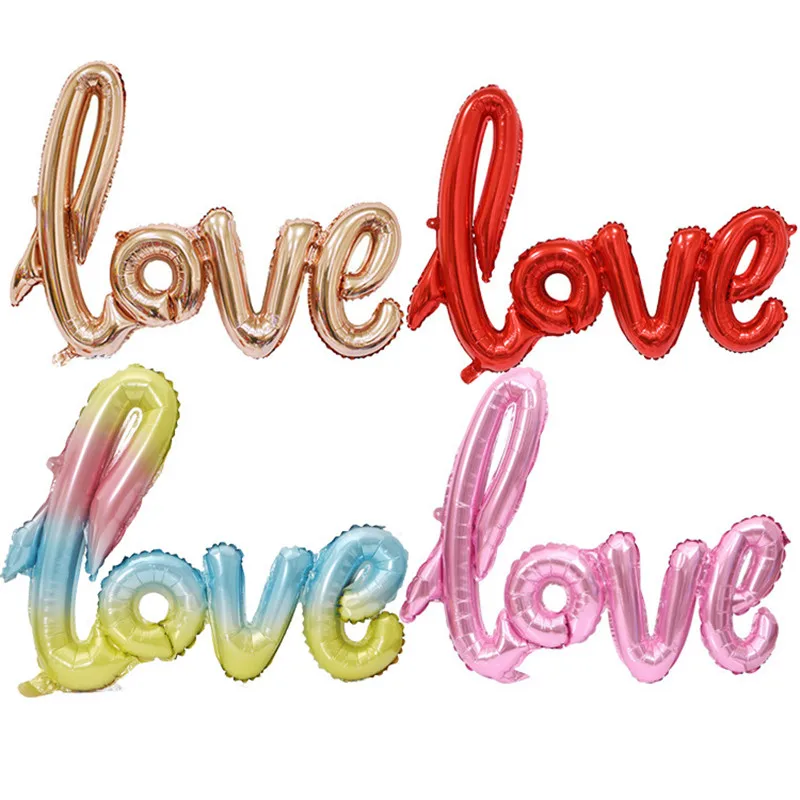 

Ligatures LOVE Letter Foil Balloon Anniversary Wedding Valentines Birthday Party Decoration Champagne Cup Photo Booth Props