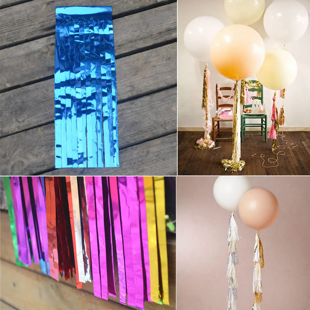 

5Pcs 12*35cm Shining Tissue Foil Tassel Garland Wedding Curtain Marriage Decoration Baby Shower Birthday Kids Favor Supplies