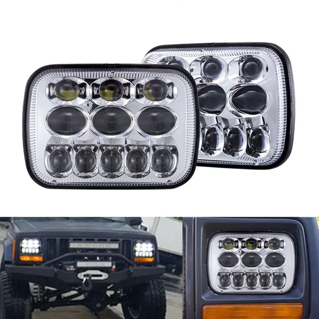 

1pair 5X7 7X6 inch Rectangular Sealed Beam LED Headlight With Hi/Lo Beam LED for Toyota Tacoma Pickup MR2 Supra Nissan 240SX