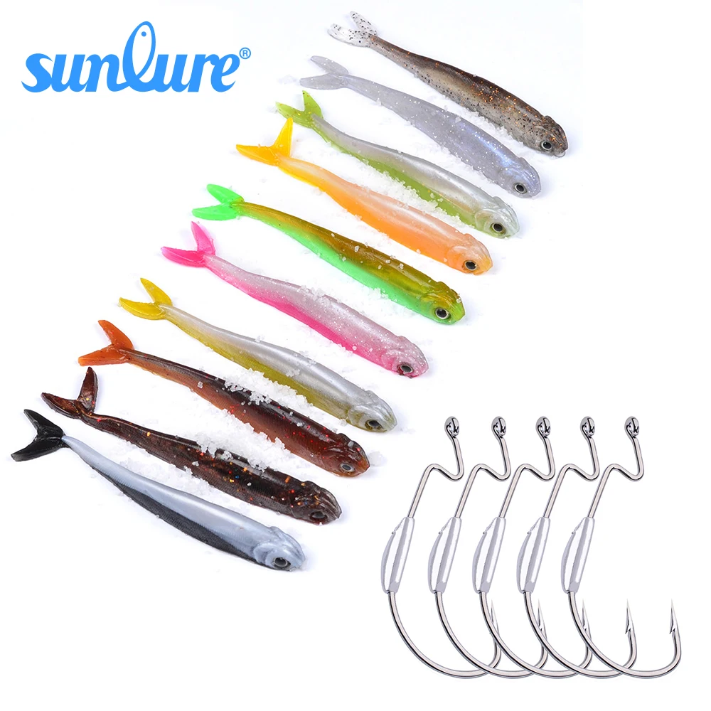 Handmade Soft Lure Fishing Bait 10 color Fishing Tackle 30pcs 0.123oz/3