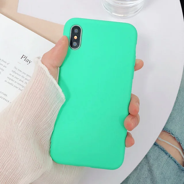 LACK-Solid-Color-Silicone-Couples-Cases-For-iphone-XR-X-XSMax-6-6-7-8