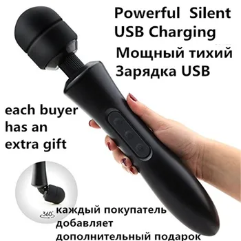 20 Modes Body Massage Powerful Magic Wand Massager AV Wand Vibrator Sex Products USB Rechargeable Vibrators Sex Toys For Women 1