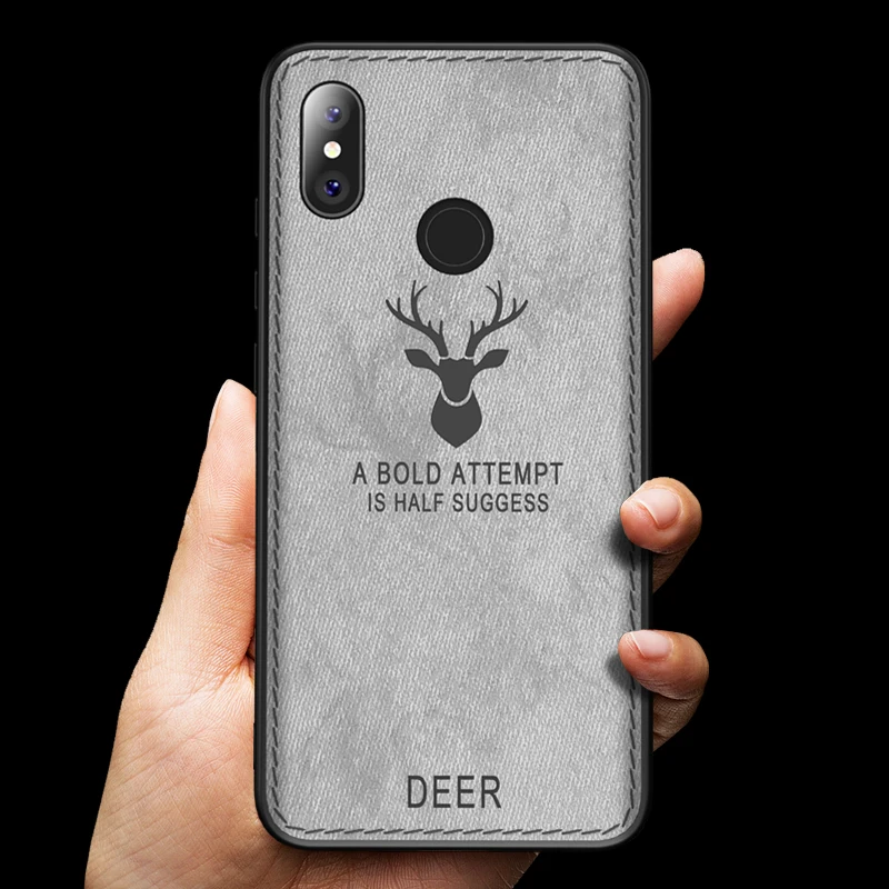 

For Xiaomi Mi Max 3 Case Silicone Edge fabric Back Cover Case for Xiaomi Mi Max3 Deer Pattern Case coque for Xiaomi Max 3