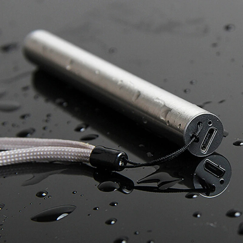 Из нержавеющей стали USB мини карманный фонарик перезаряжаемый брелок лампа