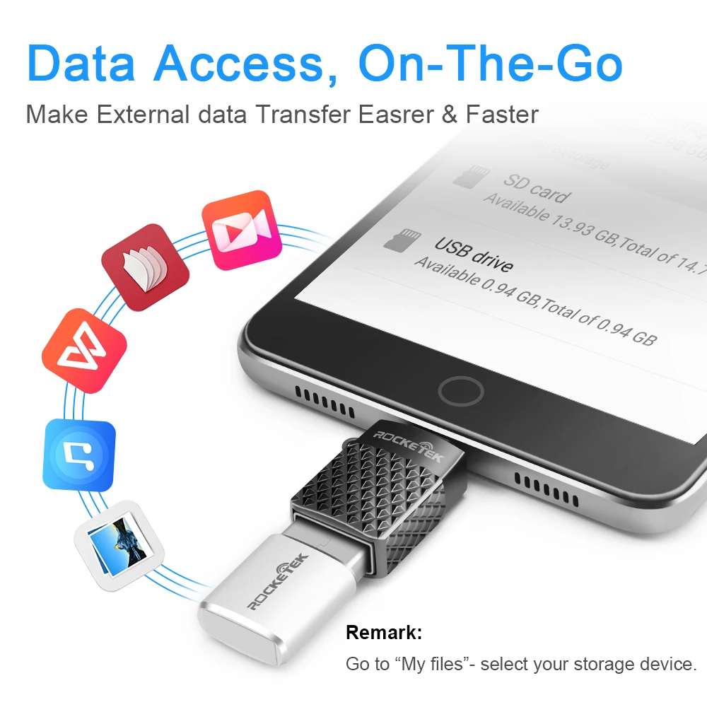Rocketek Micro для USB OTG адаптер Алюминиевые аксессуары Мужской конвертер Samsung Xiaomi LG Huawei