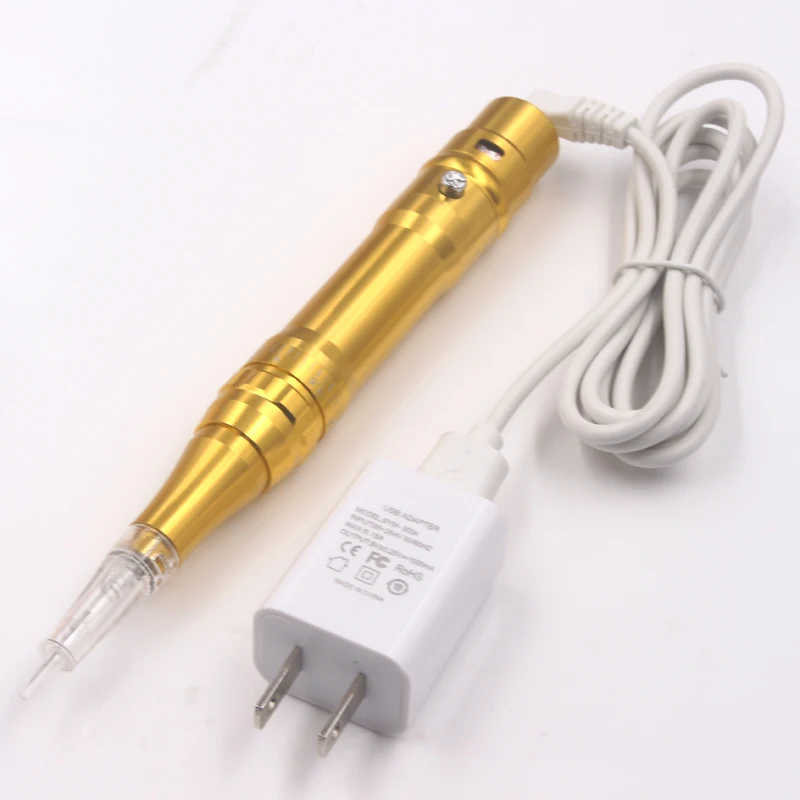 Gold Wireless Electric Tattoo Machine Professional Permanent Makeup Tattoo Eyebrow Beauty MTS Machine Pen With Battery